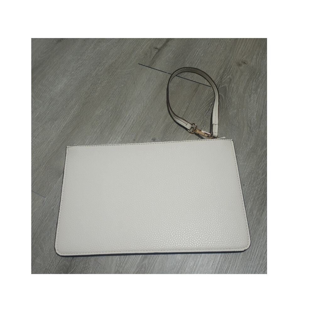 Anne Klein Off White Wristlet Clutch Faux Leather